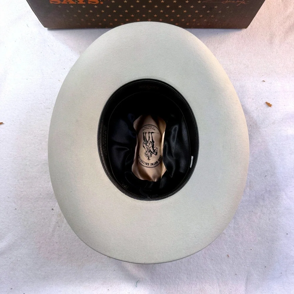 Resistol Duke Cowboy Hat Mens 7 1/8 Silverbelly Good 6X Fur Felt John Wayne